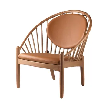 J166 Jørna chair - Smoked oak-cognac leather - FDB Møbler
