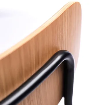 J182 Holmen chair - Oak veneer-black legs-taupe - FDB Møbler