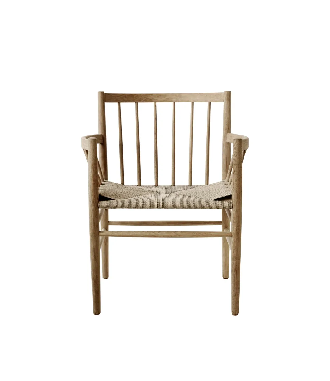 J81 chair with arms, Oak nature lacquered-nature FDB Møbler