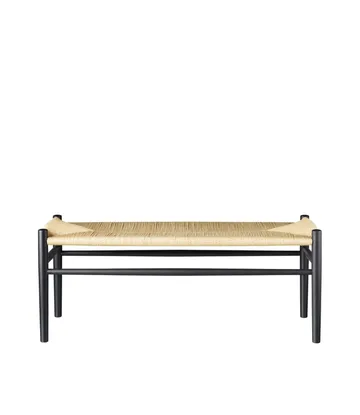 J83B RAL 9005 gloss 10 bench - Beech black painted-nature - FDB Møbler