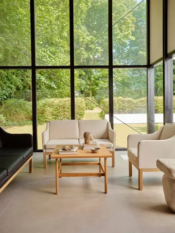 L46 MK155 armchair - Lacquered oak-leather cognac - FDB Møbler
