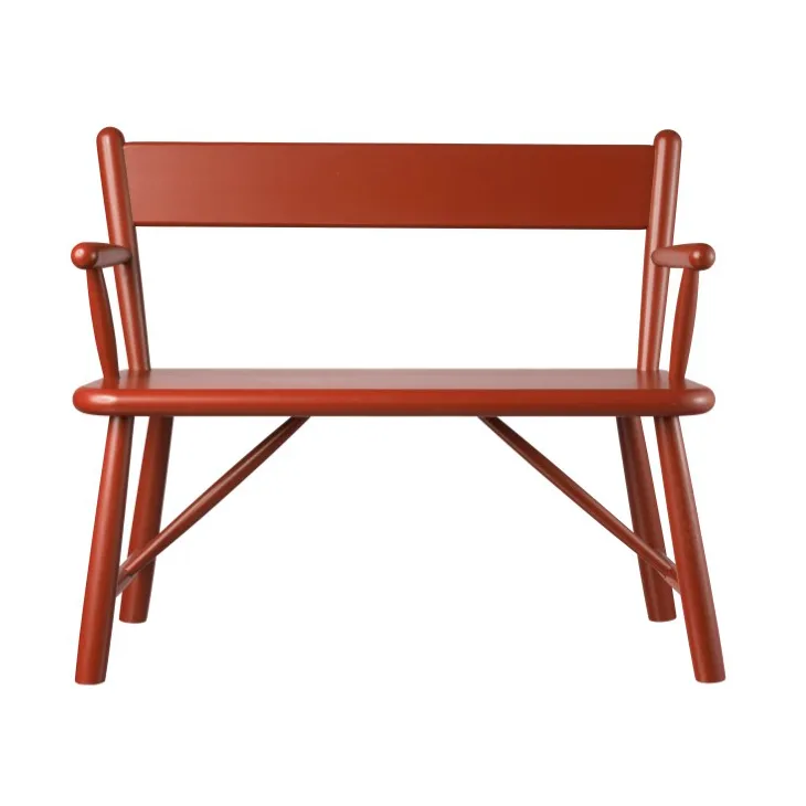 P11 children's bench, Beech red painted FDB Møbler