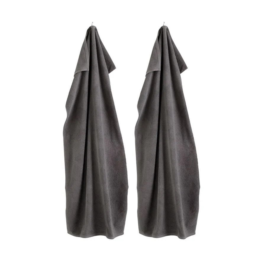 R33 Kirkeby bath towel 2-pack, Granite gray FDB Møbler