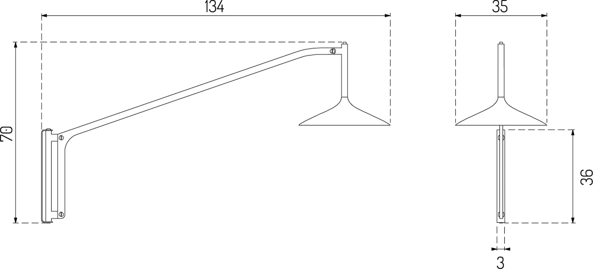 U17 Hasle wall lamp, Olive green, 134 cm FDB Møbler