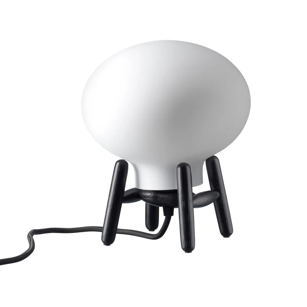 U6 Hiti Mini table lamp, Opal glass-oak black painted FDB Møbler