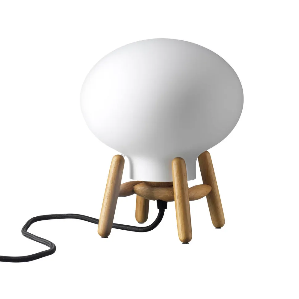 U6 Hiti Mini table lamp, Opal glass-oak nature lacquered FDB Møbler