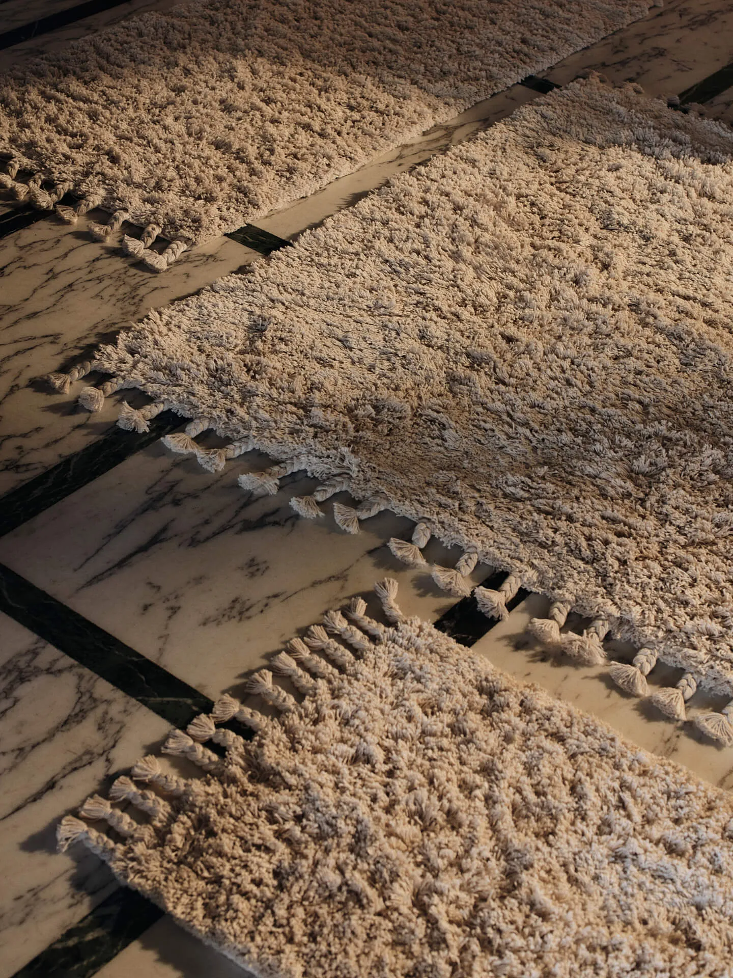 Amass long pile rug 70x50 cm, Off-white Ferm Living