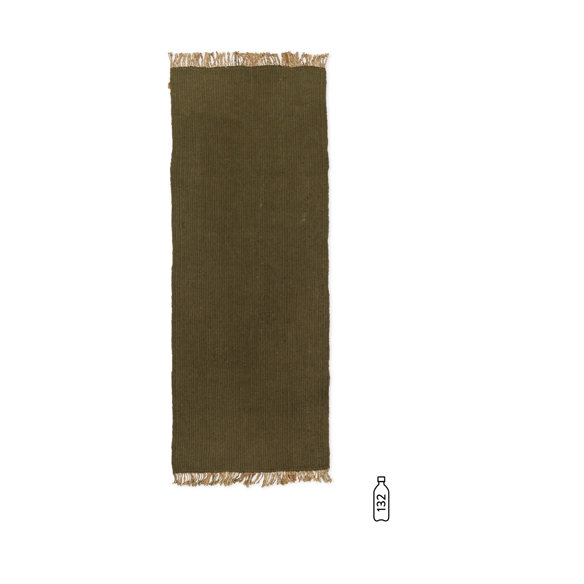 Block hallway rug, Olive-Natural, 80x200 cm Ferm Living