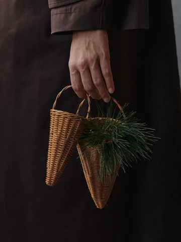 Braided cones Christmas ornament 18 cm - Natural - Ferm Living