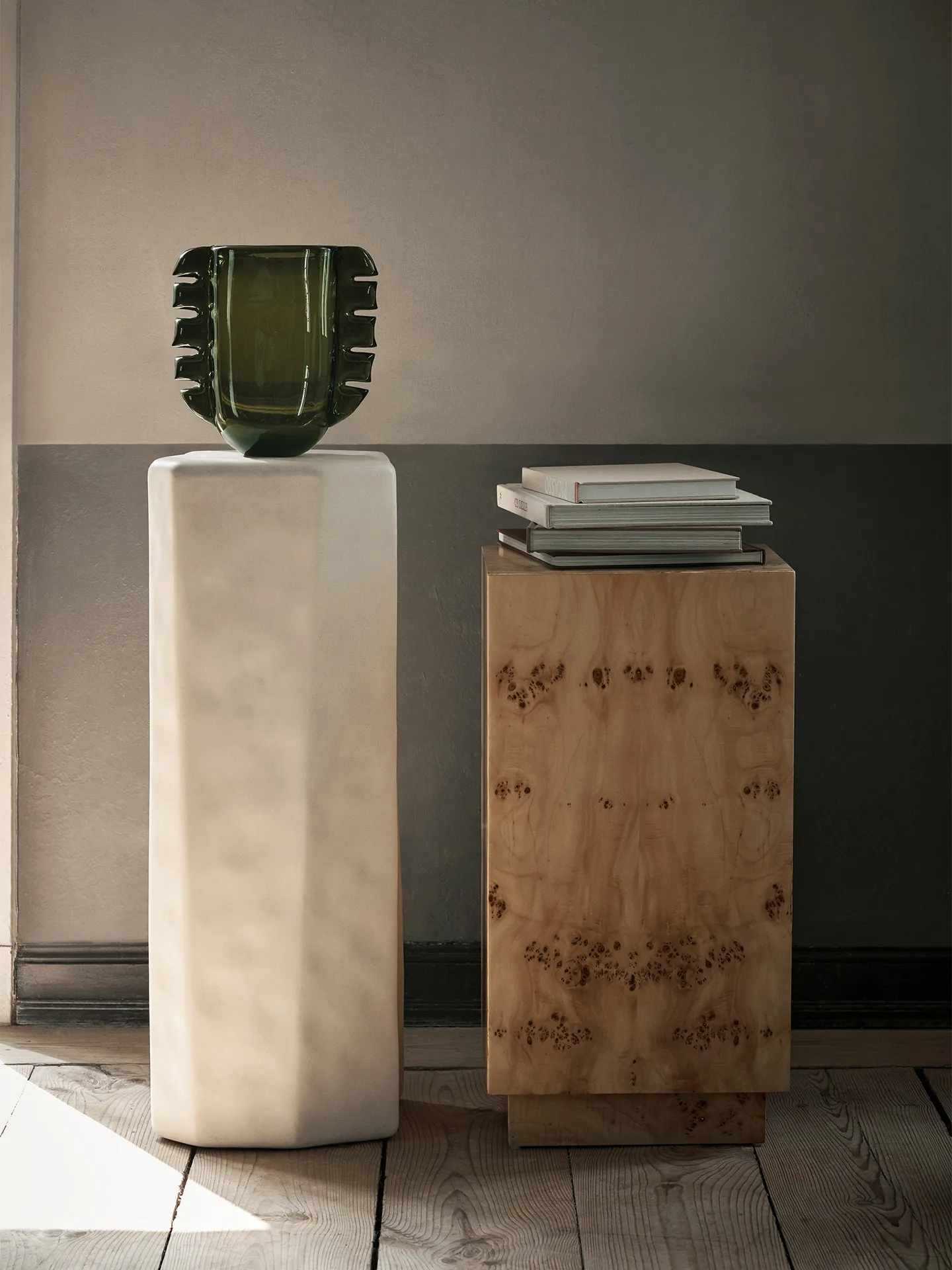 Burl Side Table pedestal, Natural Ferm Living