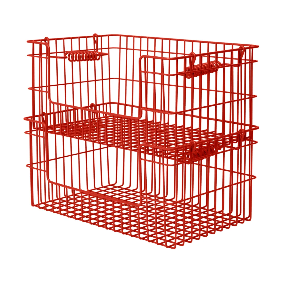 Cala stackable basket 2-pack, Poppy red, 28.7x18x13 cm Ferm Living
