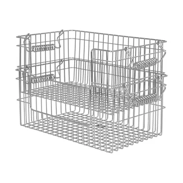 Cala stackable basket 2-pack - Stainless steel, 28.7x18x13 cm - Ferm Living