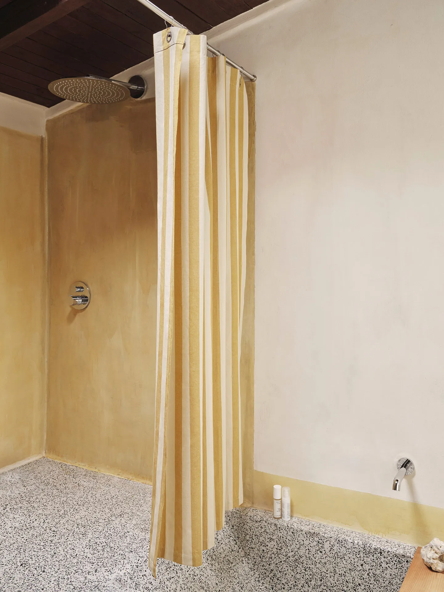 Chambray shower curtain, Warm yellow-parchment Ferm Living