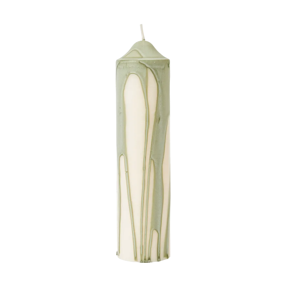 Drip pillar candle, Tea Green, 20 cm Ferm Living