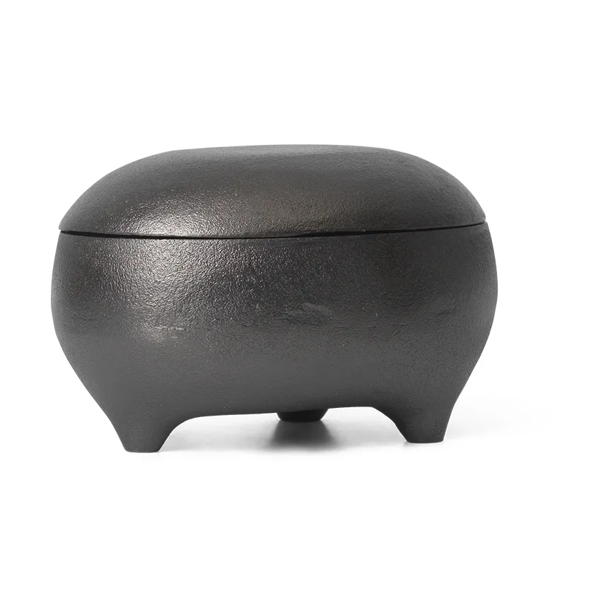 Evoke twin candle in jar, Blackened Aluminium Ferm Living