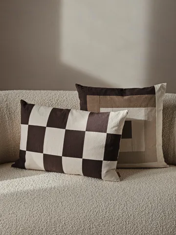 Fold patchwork cushion cover 40x60 cm - Coffee-undyed - Ferm Living