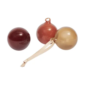 Glass bauble Christmas baubles S Ø4 cm 3 pieces - Roseate Opaque - Ferm Living