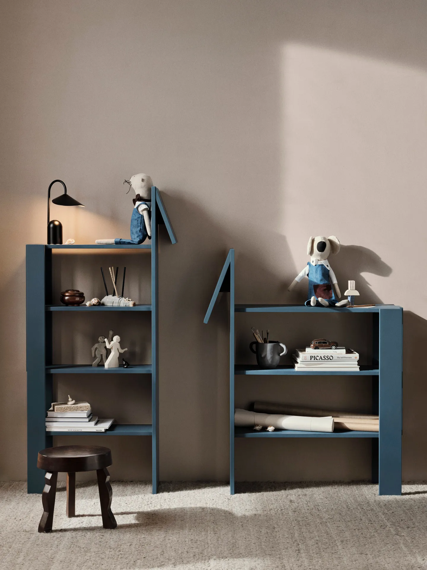 Horse bookshelf 91x111 cm, Dark Blue Ferm Living