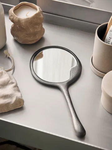 Lava hand mirror - Blackened Aluminium - Ferm Living