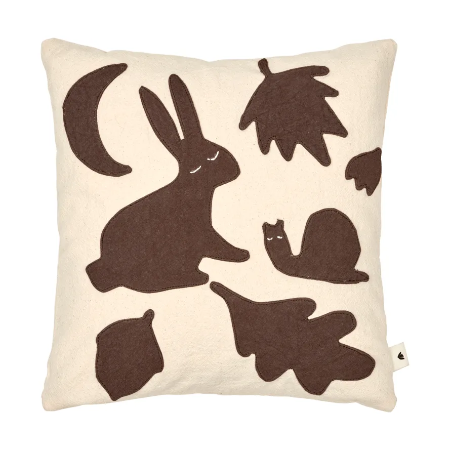 Lunden cushion, Off-white-dark chocolate, 30x30 cm Ferm Living