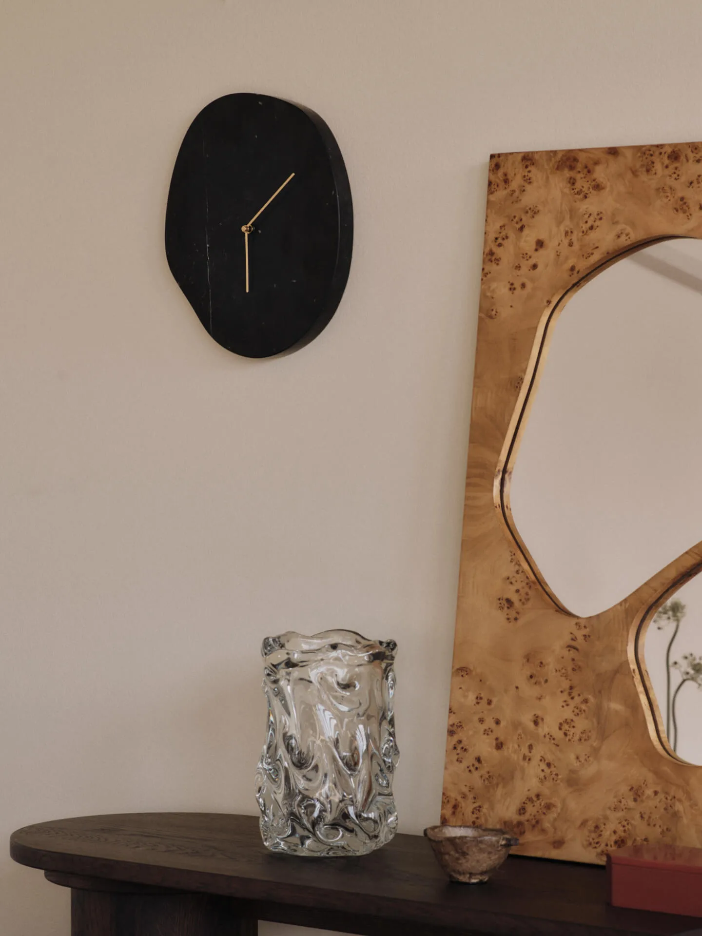 Melt wall clock 28x33 cm, Black marble Ferm Living