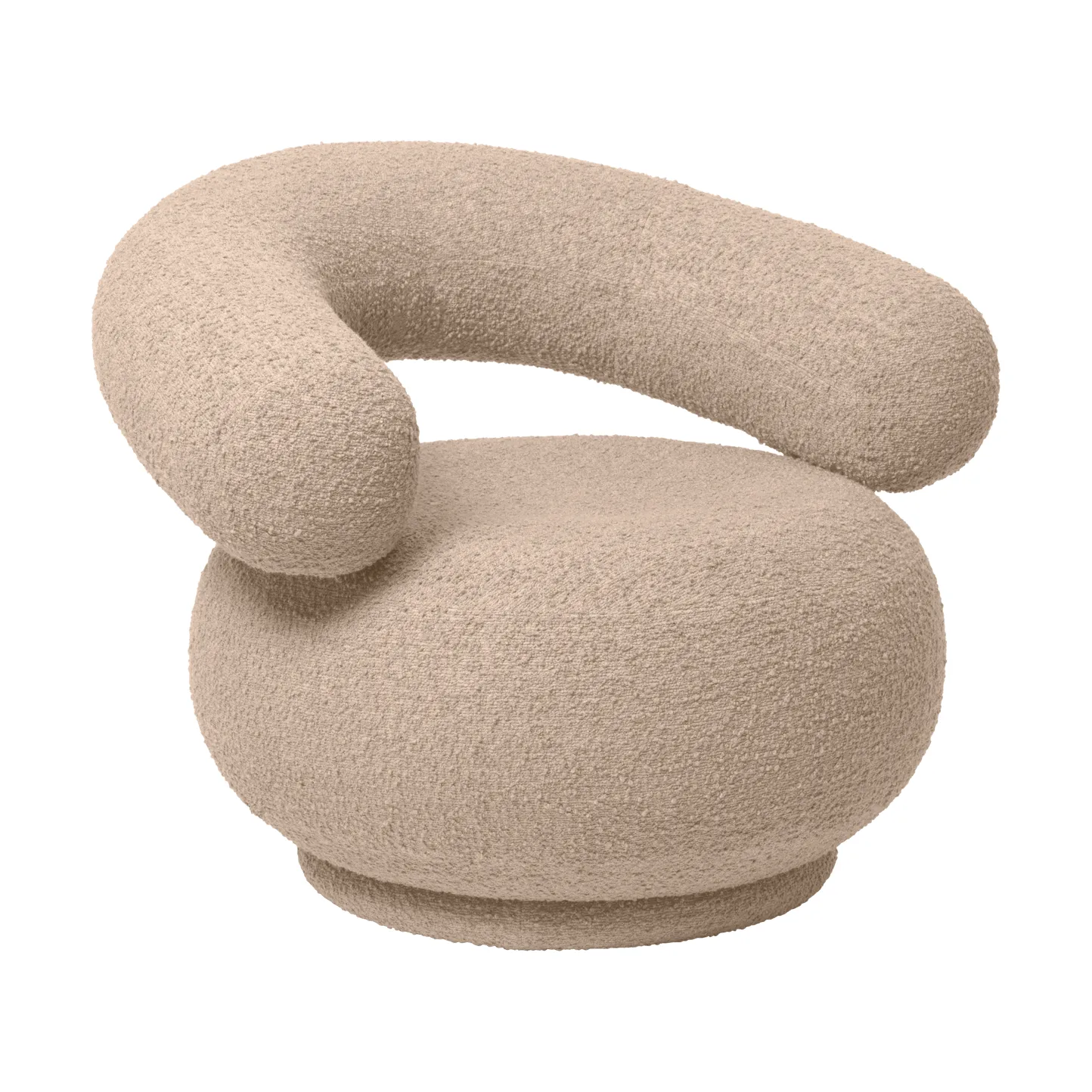 Orbo Lounge chair swivel, Raw bouclé - Natural Ferm Living