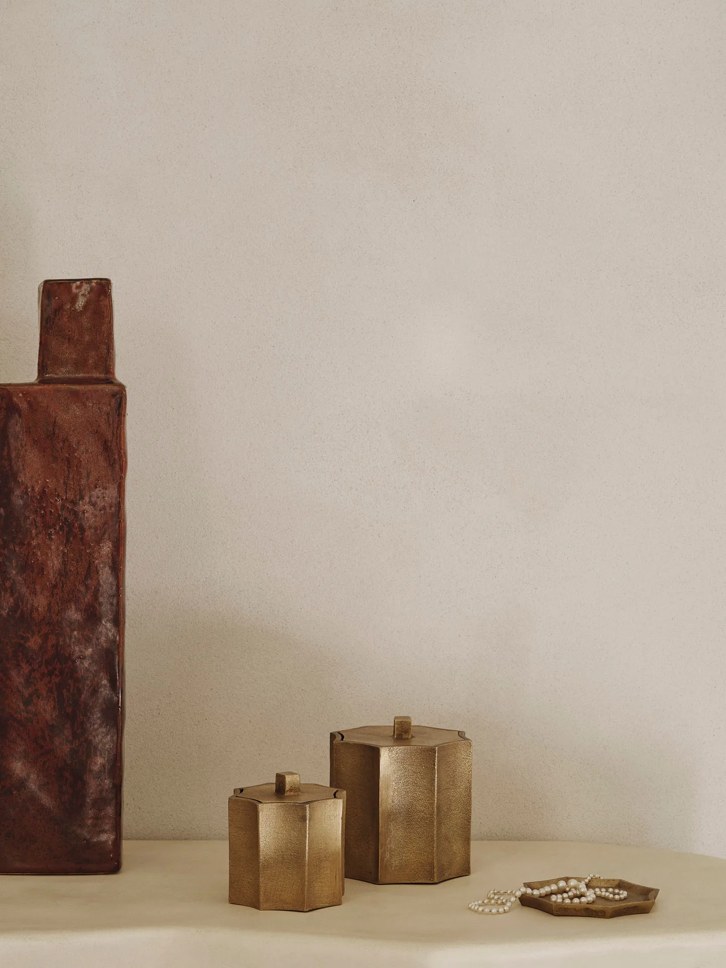 Otte scented candle 36 h, Brass finish Ferm Living