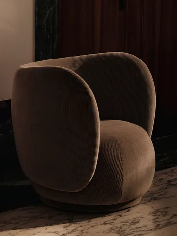 Rico lounge chair - Devoré velvet-Flint grey - Ferm Living