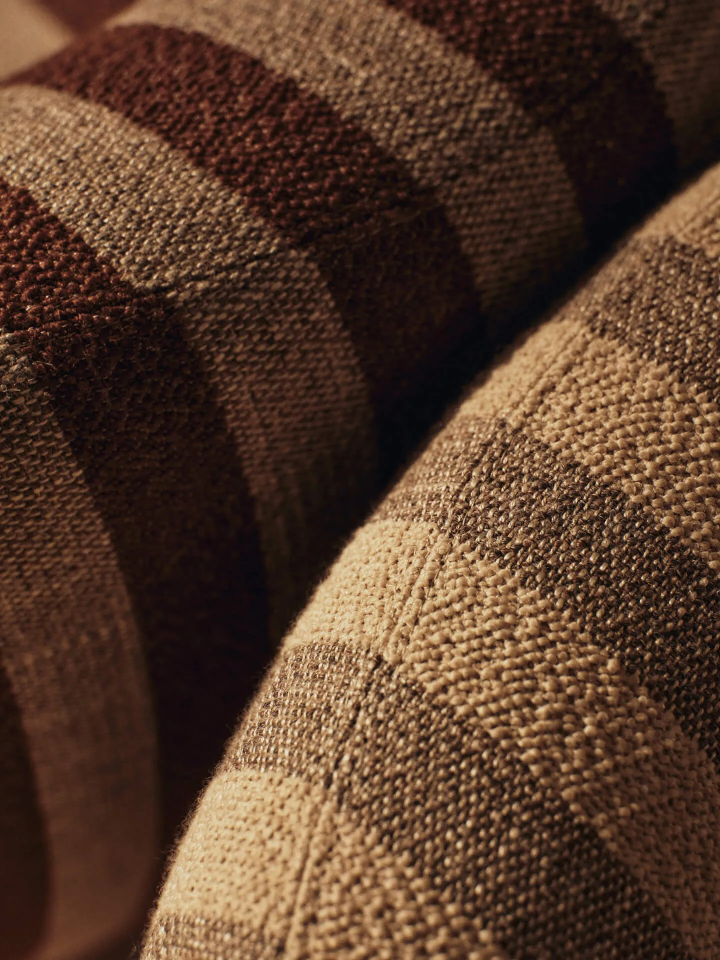 Rico lounge chair piccolo, Louisiana, Sand-chocolate Ferm Living