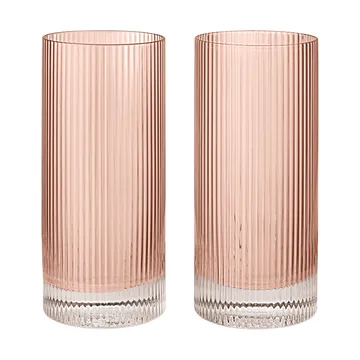 Ripple Highball glasses 48 cl 2-pack - Blush - Ferm Living