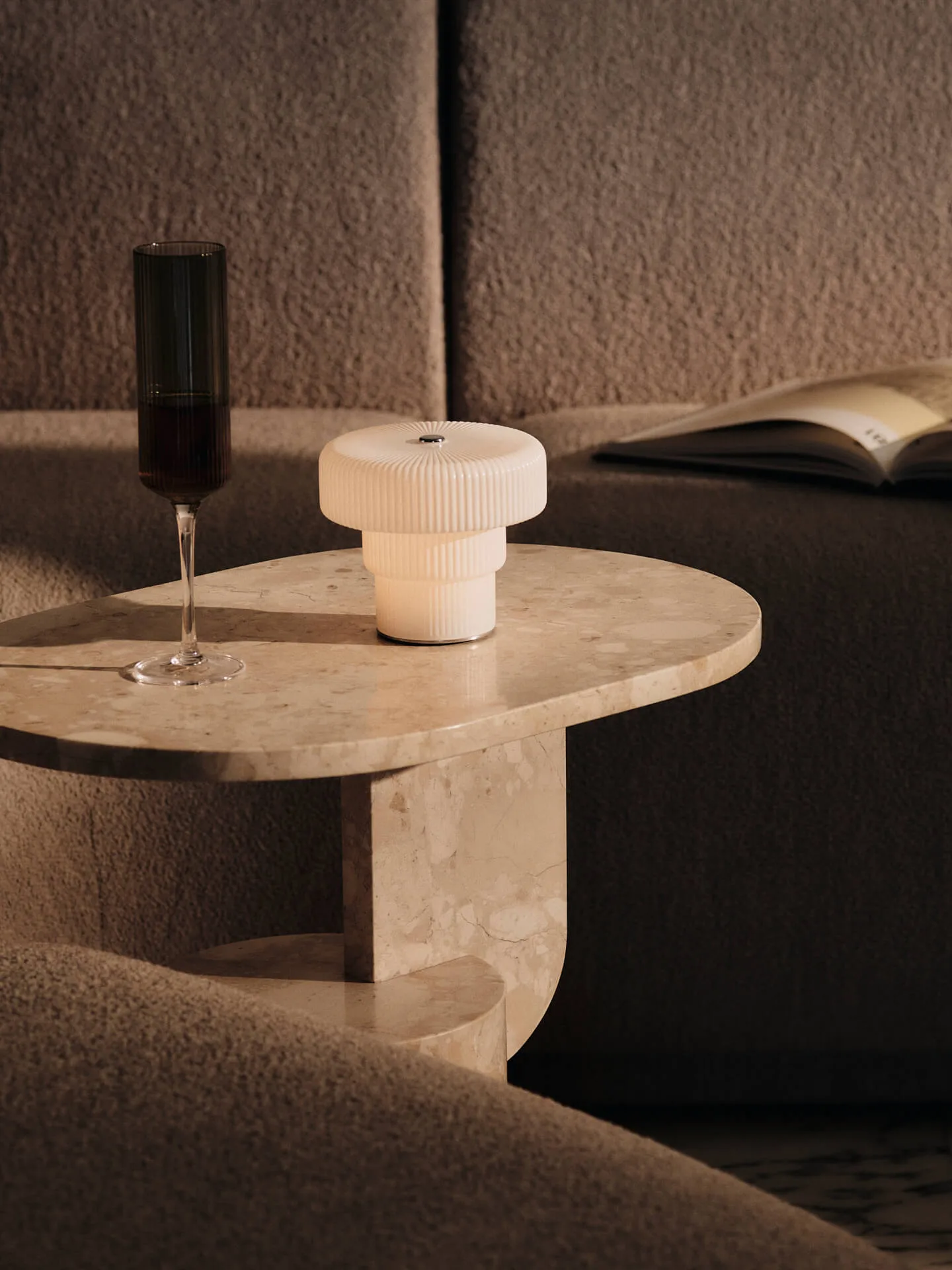 Ripple portable table lamp, White, 10 cm Ferm Living