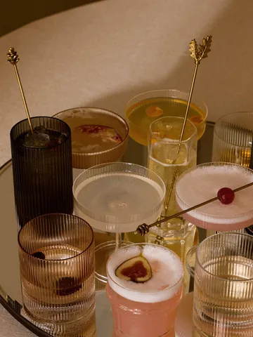 Ripple tumbler glass 25 cl 2-pack - Blush - Ferm Living