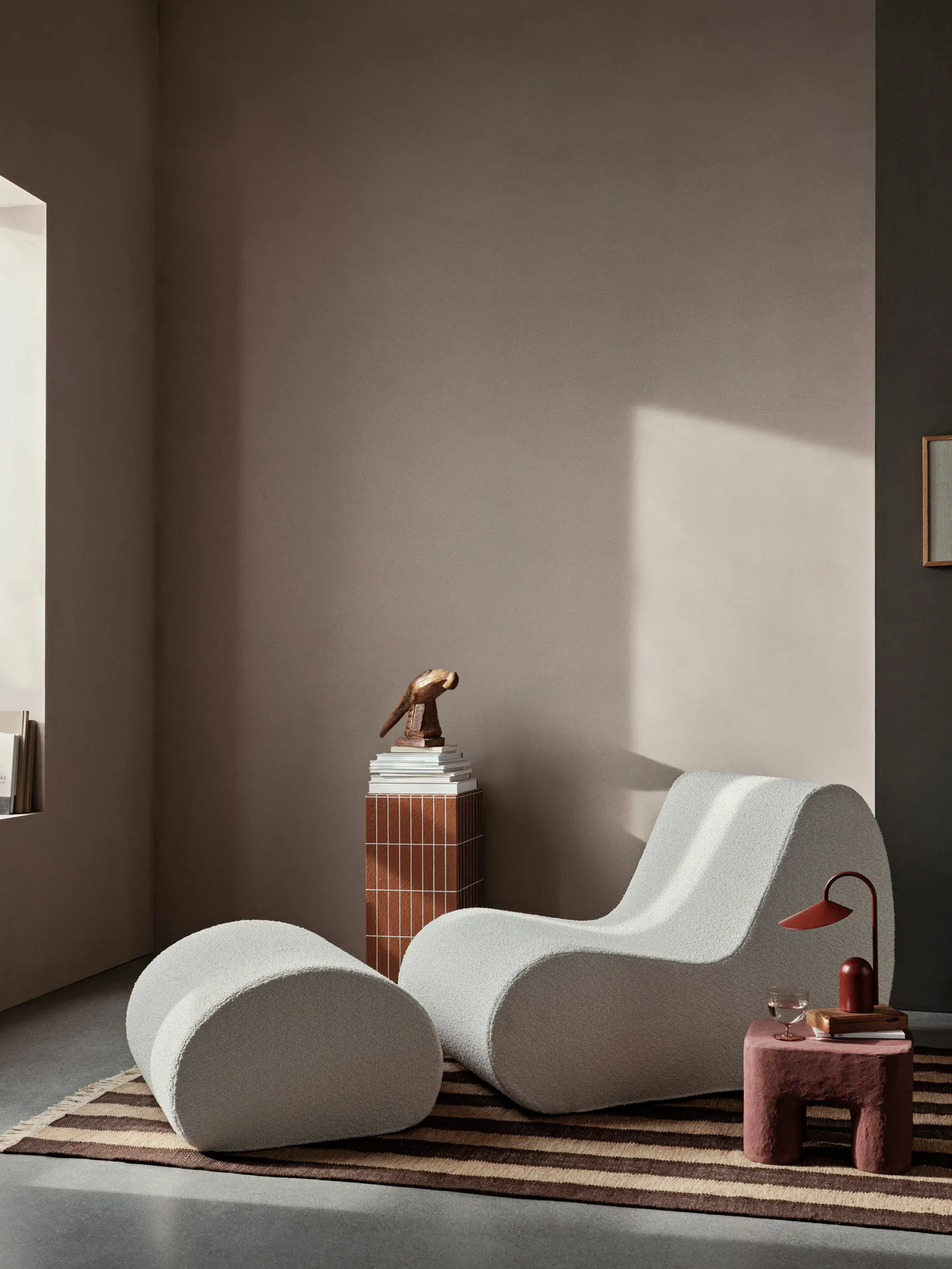 Rouli center module sofa pure bouclé, Off-white Ferm Living