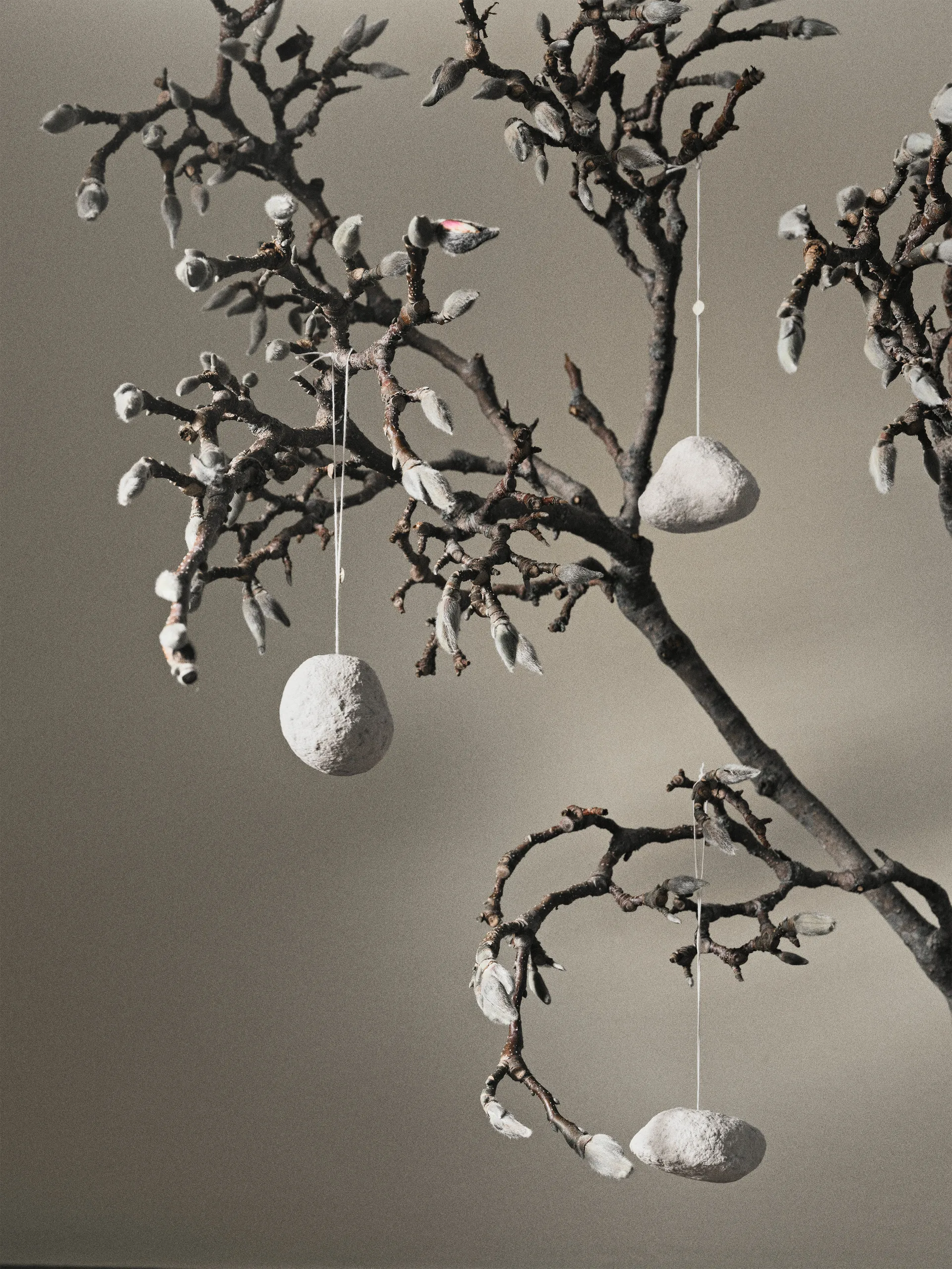 Snowball ornaments Christmas tree decoration 3 pieces, White Ferm Living