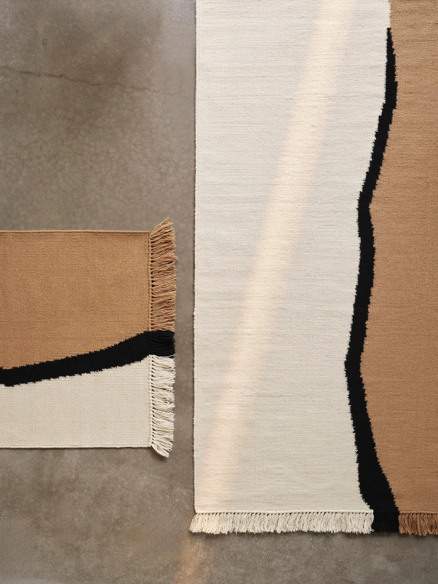 Soil Kelim walking mat, Dark sand-off white, 70x180 cm Ferm Living
