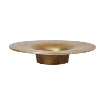 Soothe block candle holder Ø16 cm - Brass Finish - Ferm Living