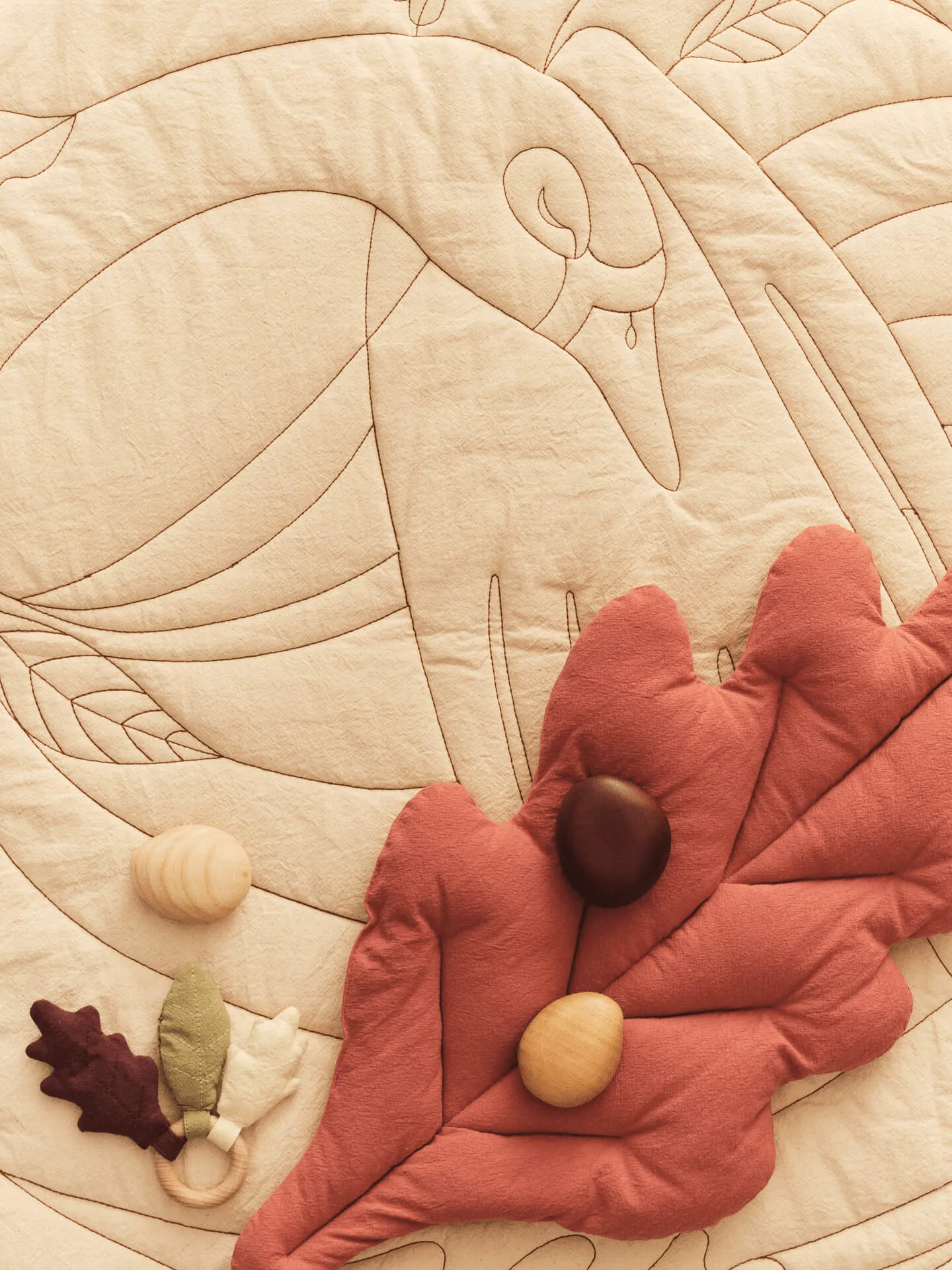 Swan baby rug, Natural, Ø100 cm Ferm Living