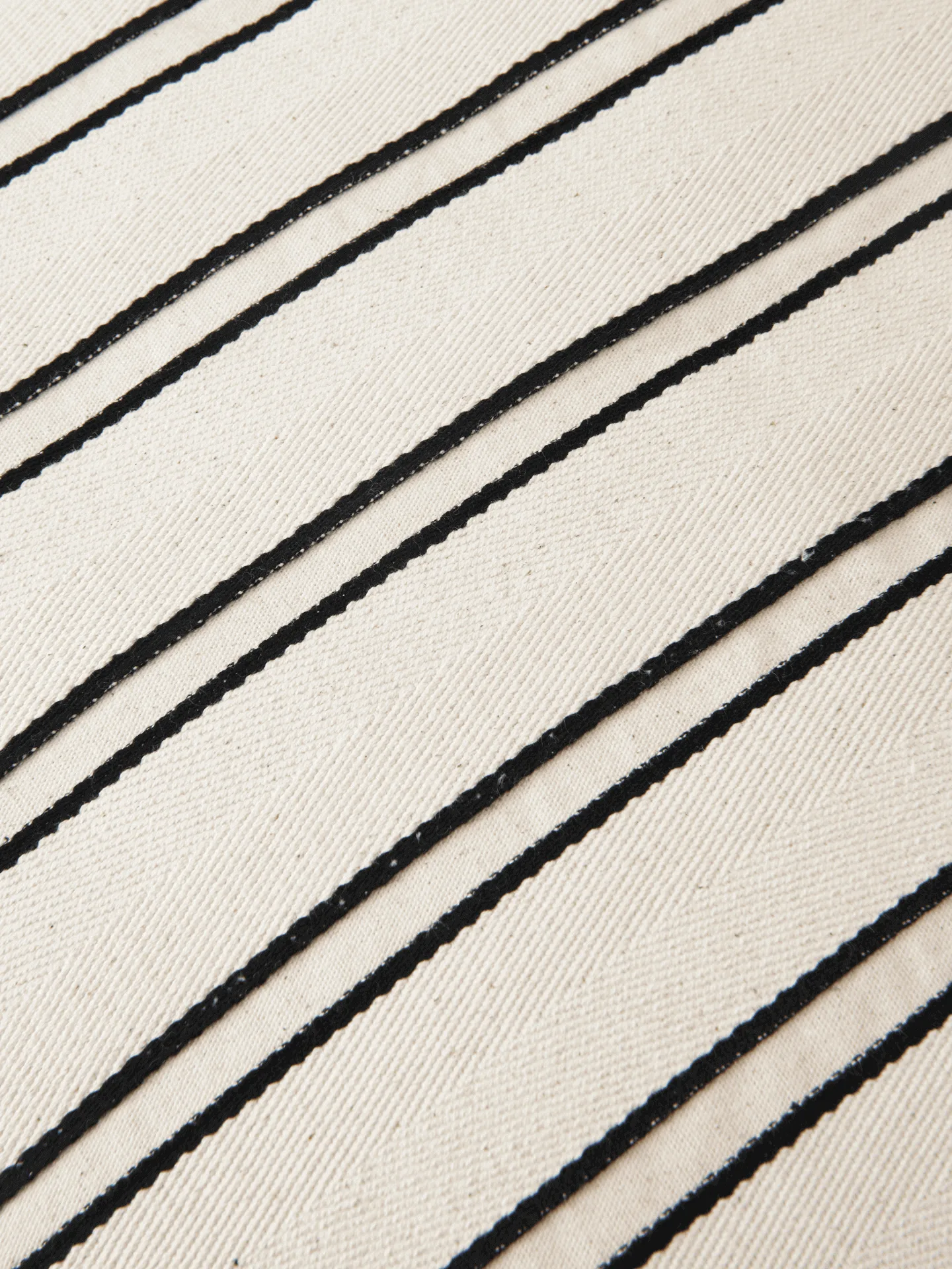 Twill bolster cylinder pillow, Off-white-black Ferm Living