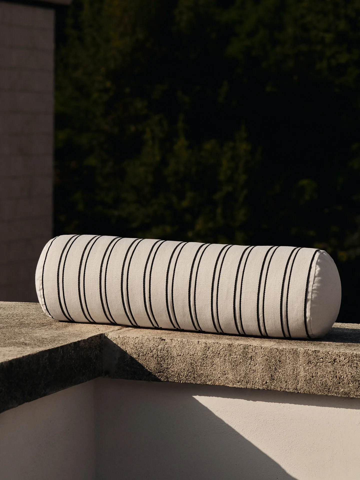 Twill bolster cylinder pillow, Off-white-black Ferm Living