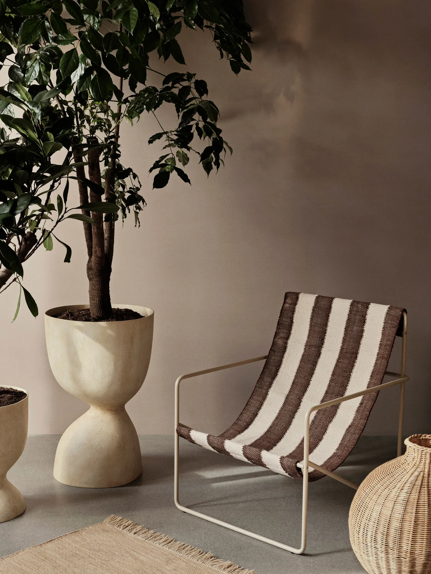 Upholstery for Desert lounge chair, Off-white, Chocolate Ferm Living