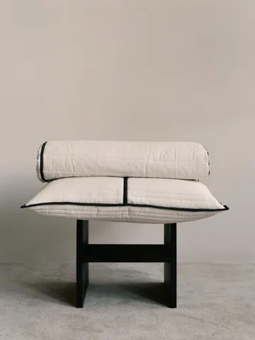 Vari quilted bedspread - Natural-dark chocolate, 260x180 cm - Ferm Living