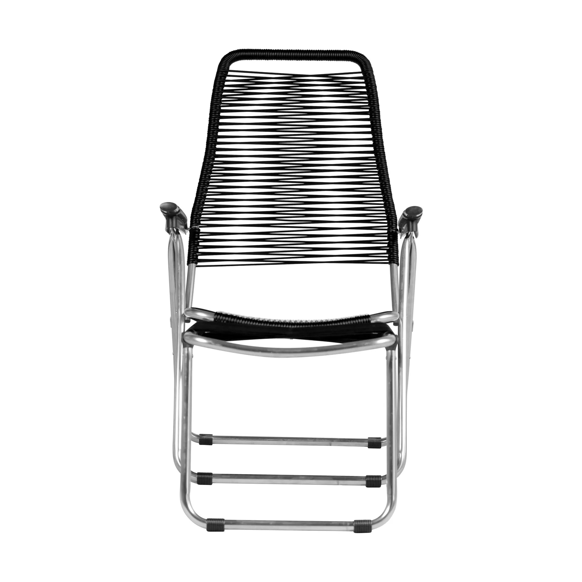 Spaghetti sun lounger with footrest, Black Fiam