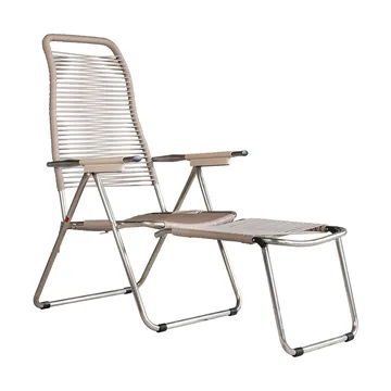 Spaghetti sun lounger with footrest - Taupe - Fiam
