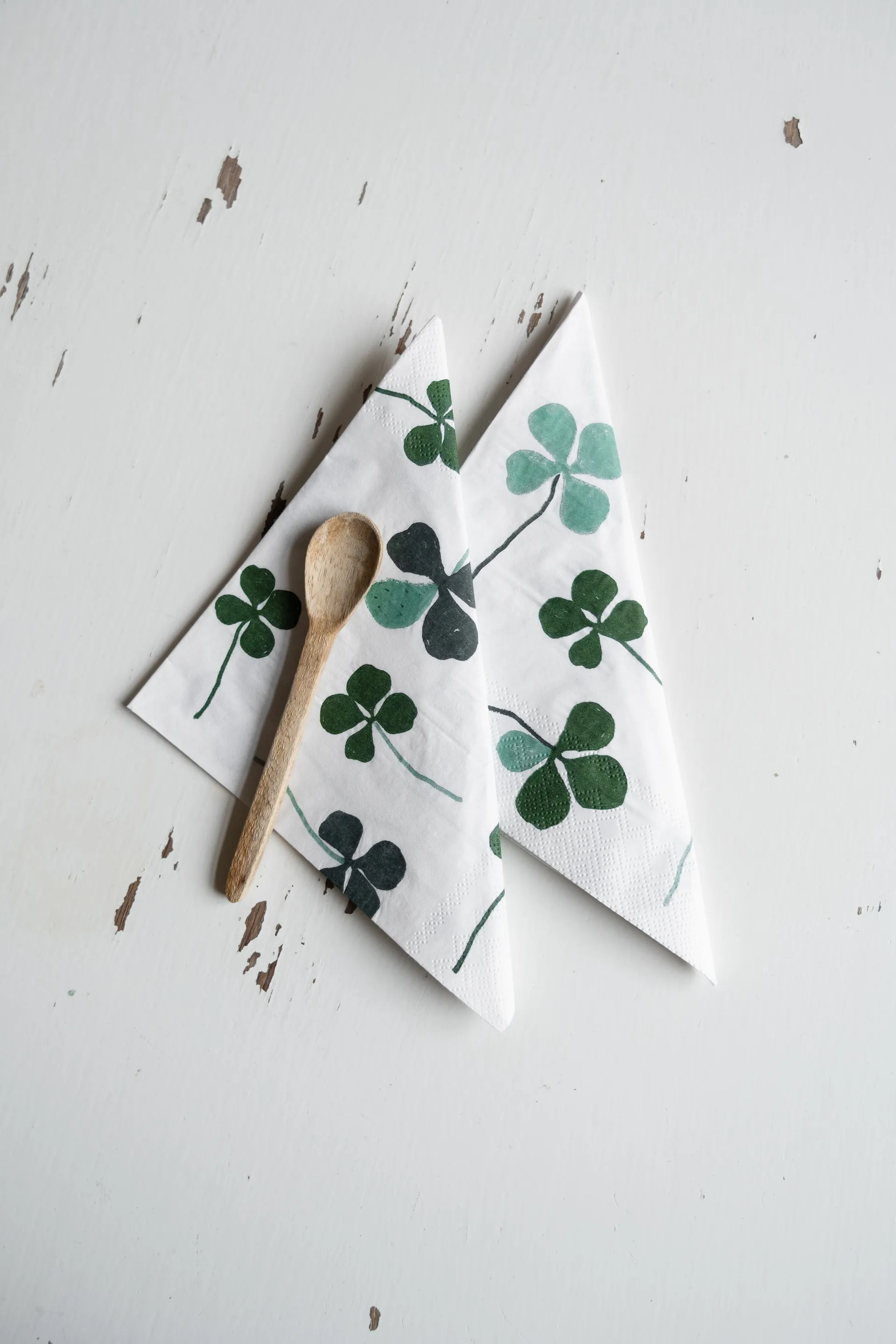 Clover napkin 25 pack, White-green Fine Little Day