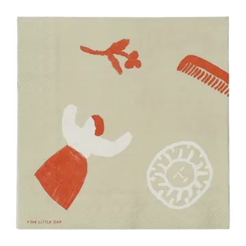 Figures napkin 20 pack - Beige-red - Fine Little Day