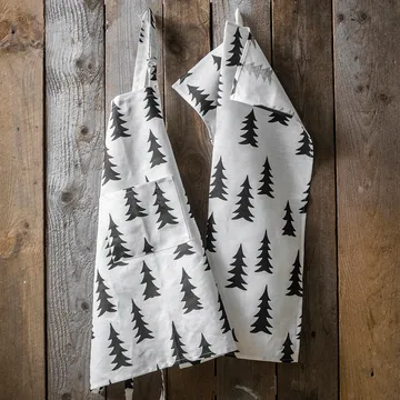 Gran waxed children's apron - black and white - Fine Little Day