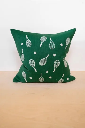 Tennis racket cushion cover 48x48 cm - Green - Fine Little Day