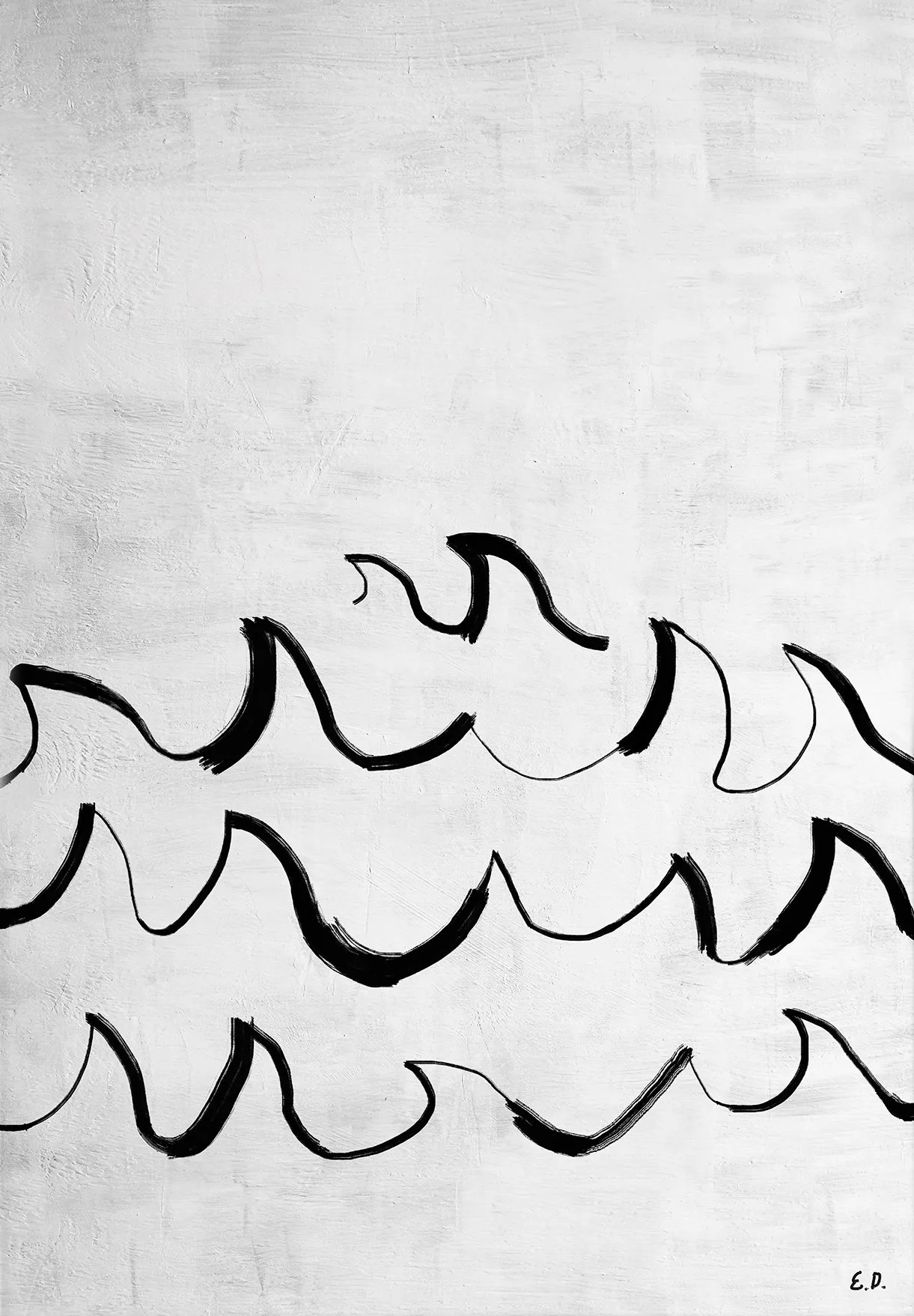 Wave poster 50x70 cm, Black-white Fine Little Day