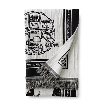 Moomin map throw - Back - White - Finlayson