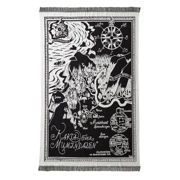 Moomin map throw - Back - White - Finlayson
